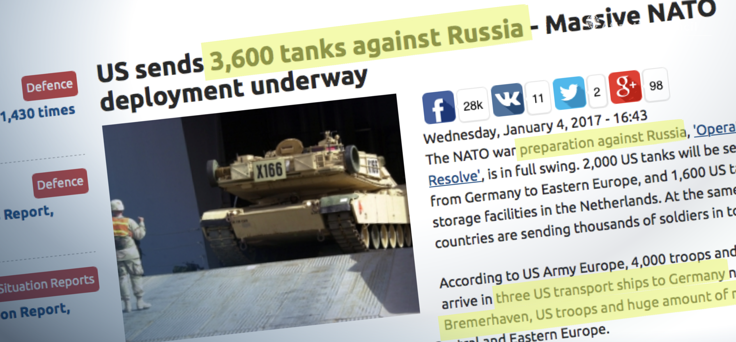 Three thousand fake tanks