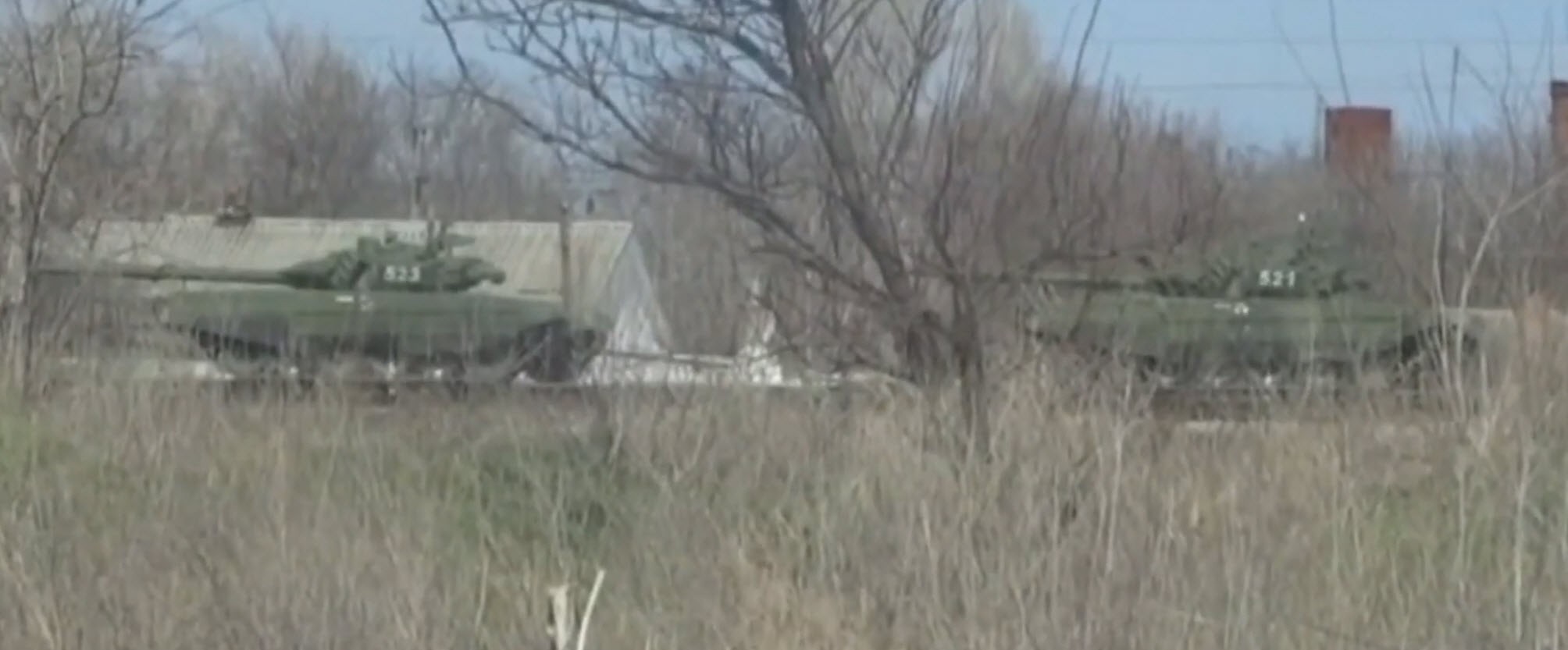 Newly Modified Russian Tanks Arrive Near Ukrainian Border
