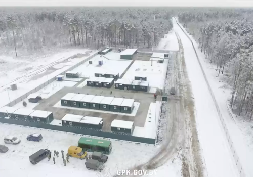 Orekhovo border outpost, constructed by Belarus near the Ukrainian border.