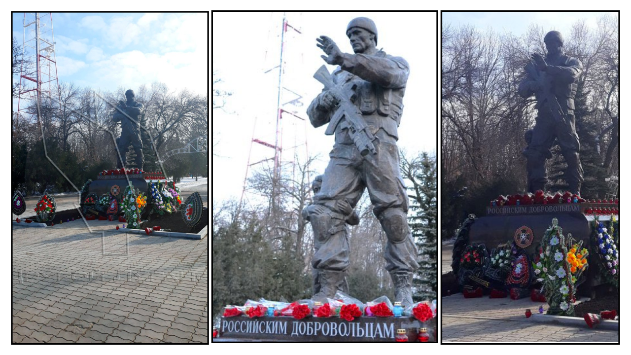 The “protecting soldier” statue in Luhansk. 