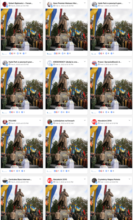 A screencap shows the spread of anti-Ukrainian post in Facebook groups