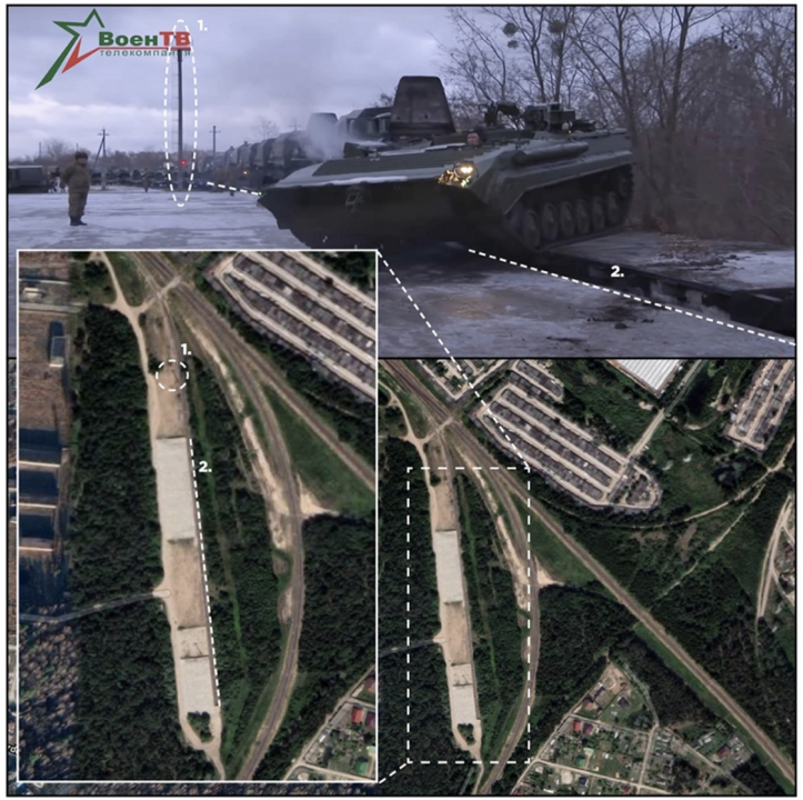 Geolocation of the video #1, showing that the equipment was unloaded in the southern part of Brest, Belarus.