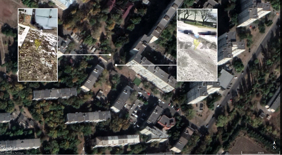 Geolocation of location where Russian shelling killed four people.
