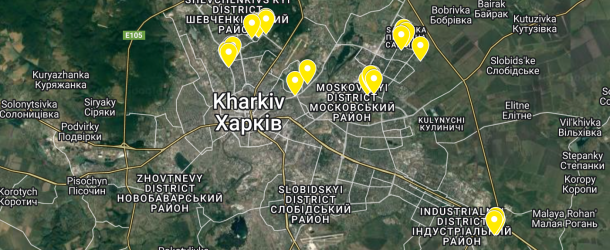 Geolocating areas of Kharkiv damaged by Russian shelling.