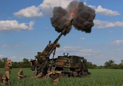 Ukrainian troops using French anti-aircraft guns on a CAESAR howitzer wheeled chassis to attack Russian aircraft, June 8, 2022. (Source: Reuters/General Staff of the Armed Forces of Ukraine)