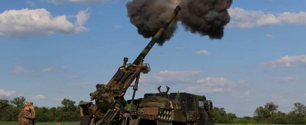 Ukrainian troops using French anti-aircraft guns on a CAESAR howitzer wheeled chassis to attack Russian aircraft, June 8, 2022. (Source: Reuters/General Staff of the Armed Forces of Ukraine)