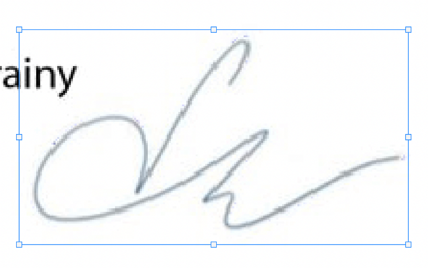 Overlay of the two signatures.