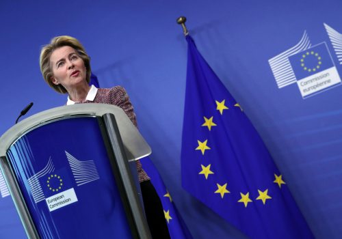 European Commission President Ursula von der Leyen speaks during the presentation of the European Commission's data/digital strategy in Brussels, Belgium February 19, 2020. (Source: REUTERS/Yves Herman)
