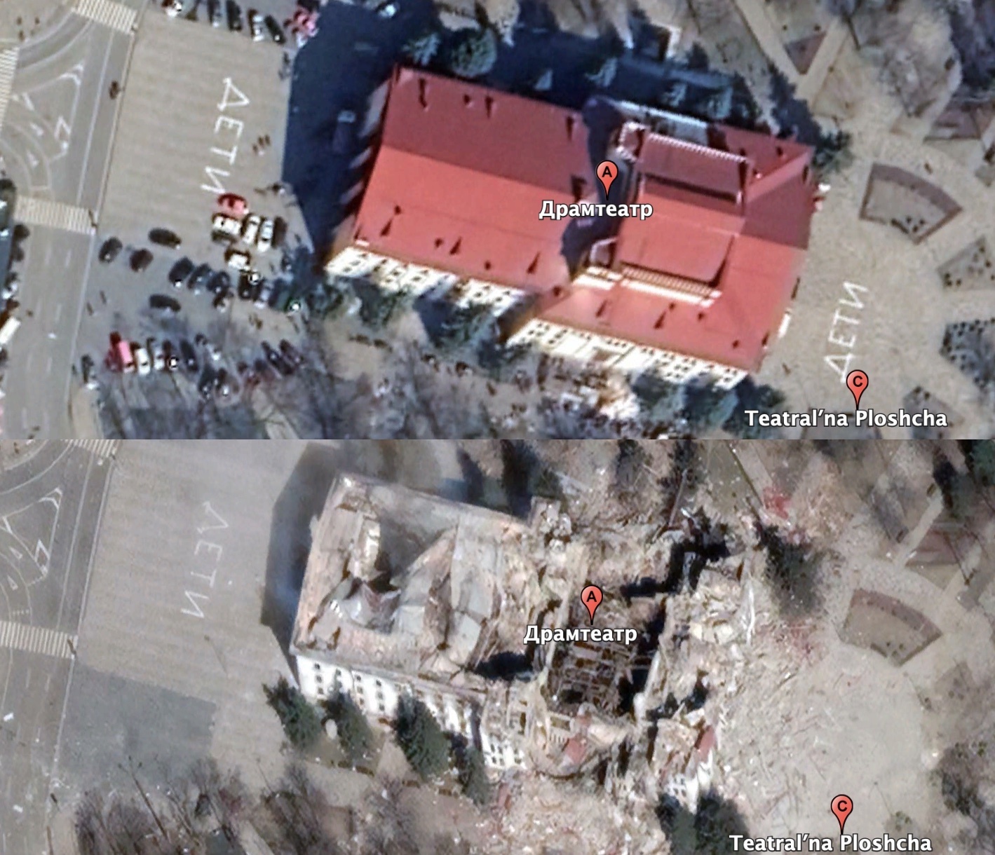 Russian War Report: Updated Google Earth imagery details destruction in Mariupol