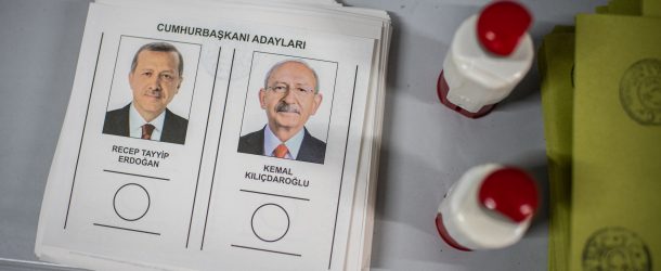 BANNER: A presidential runoff ballot at a polling station in Istanbul featuring incumbent president Recep Tayyip Erdogan and main opposition candidate Kemal Kilicdaroglu, May 28, 2023. (Source: Reuters Connect/Diego Cupolo/NurPhoto)