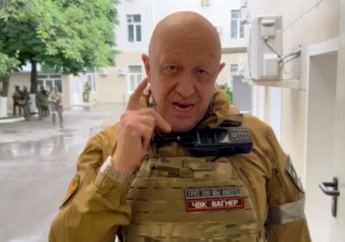 Founder of Wagner private mercenary group Yevgeny Prigozhin speaks inside the headquarters of the Russian southern army military command center, which is taken under control of Wagner PMC, according to him, in the city of Rostov-on-Don, Russia in this still image taken from a video released June 24, 2023. Press service of "Concord"/Handout via REUTERS ATTENTION EDITORS - THIS IMAGE WAS PROVIDED BY A THIRD PARTY. NO RESALES. NO ARCHIVES. MANDATORY CREDIT. TPX IMAGES OF THE DAY