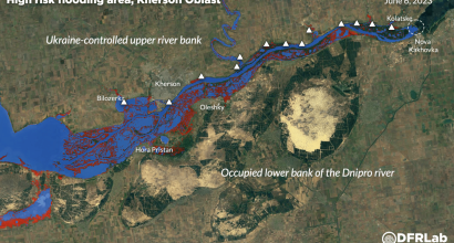 Russian War Report: Satellite imagery analysis captures flood threat after dam’s destruction