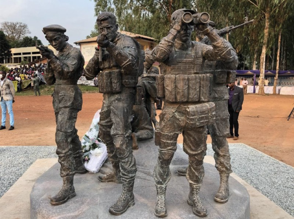 Wagner statue in Bangui, Central African Republic. 