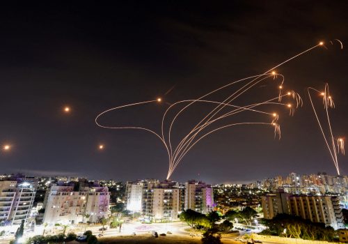 Israel's Iron Dome anti-missile system intercepts rockets launched from the Gaza Strip, as seen from the city of Ashkelon, Israel October 9, 2023. (Source: Reuters/Amir Cohen/File Photo)