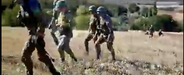 Screencap of a video posted to Facebook on September 18, 2023, showing troops participating in a military exercise in Moldova. (Source: Andrei Dobrovolschii)