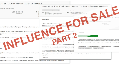 INFLUENCE FOR SALE: Who Writes Your Hyperpartisan News
