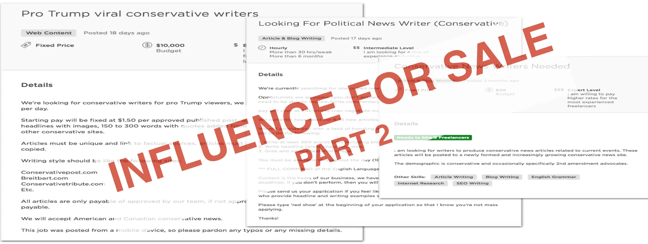 INFLUENCE FOR SALE: Who Writes Your Hyperpartisan News