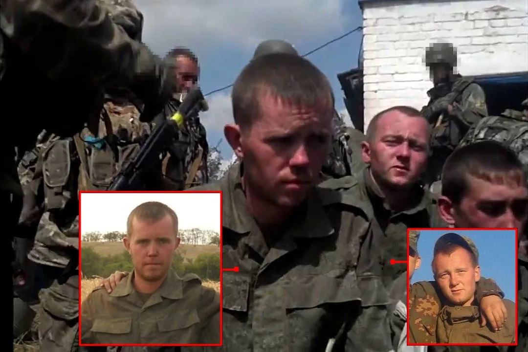 Screenshot from interrogation of Russian servicemen of the 6th Tank Brigade, including Evgeny Chernov and Ivan Badadin.