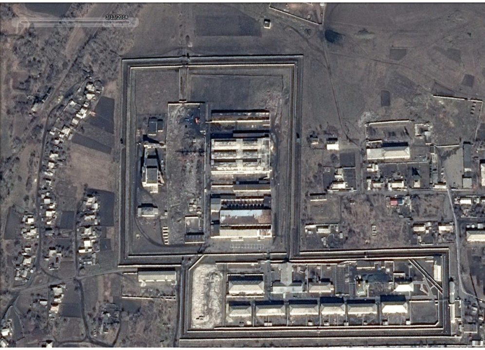 Series of satellite images on Google Earth showing the prison number 38, located in the village of Leninskoe. Images range from March 2014 to June 2015