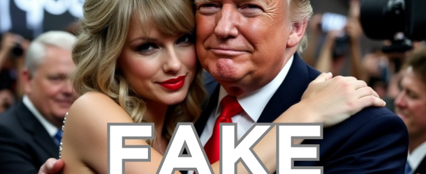 AI generated image of Swift and Trump.