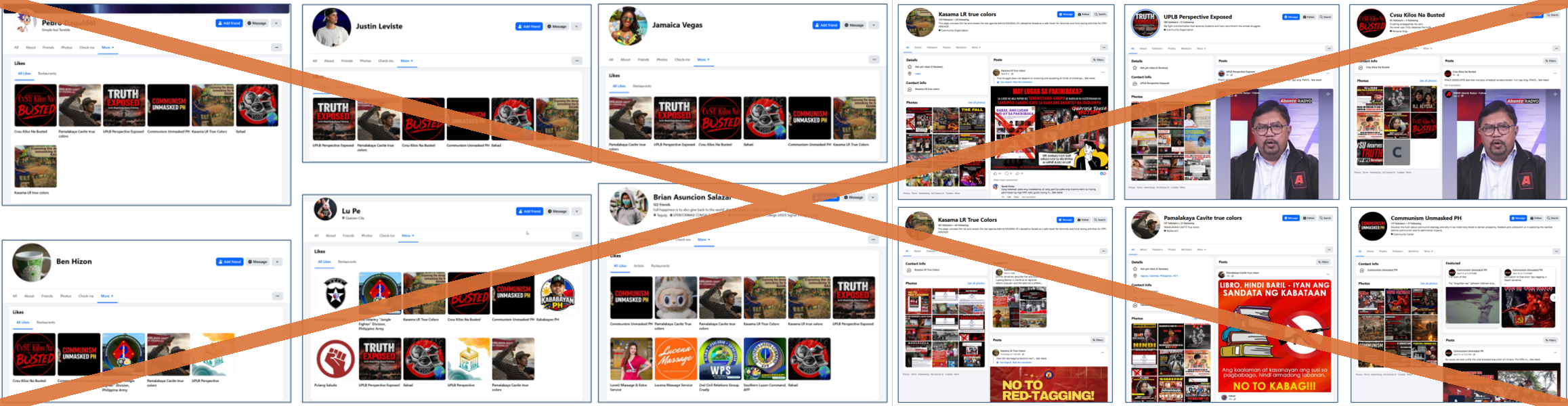 Two coordinated networks, one domestic, one foreign, target the same Philippine Facebook pages